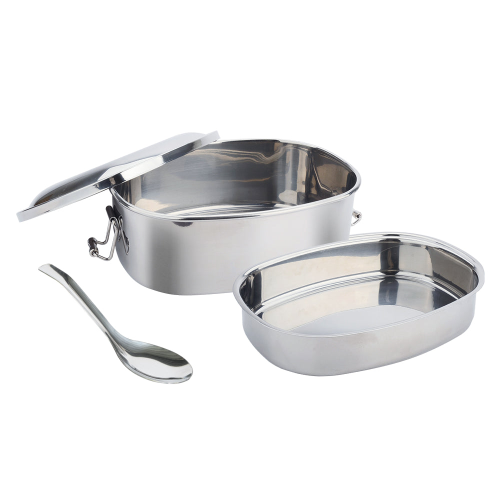 Le idea 樂德兒│ CLARE 晶鑽 316不鏽鋼 雙層方形 便當盒 附贈湯匙