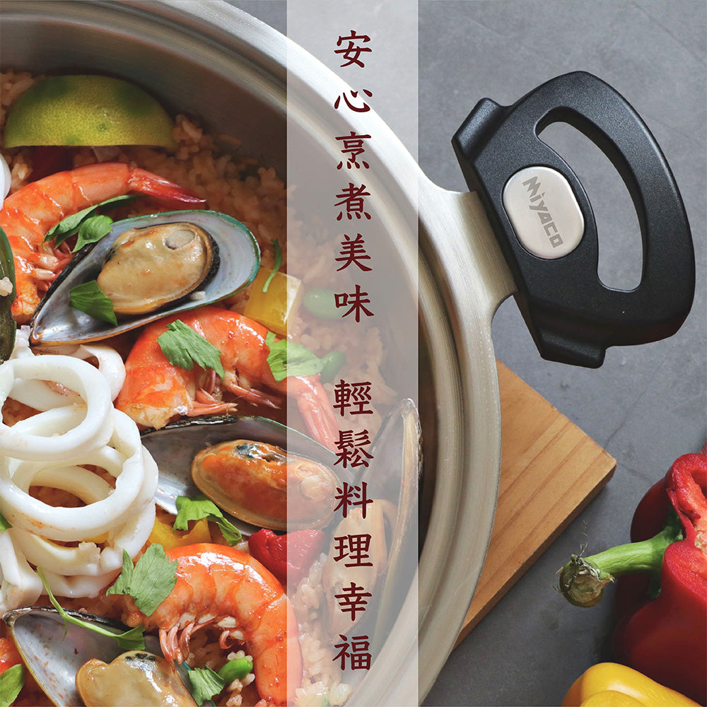 Le idea 樂德兒│Miyaco 米雅可 新型 316不銹鋼 網紋不沾平底鍋 蜂巢不沾平底鍋 IH 附蓋 28cm