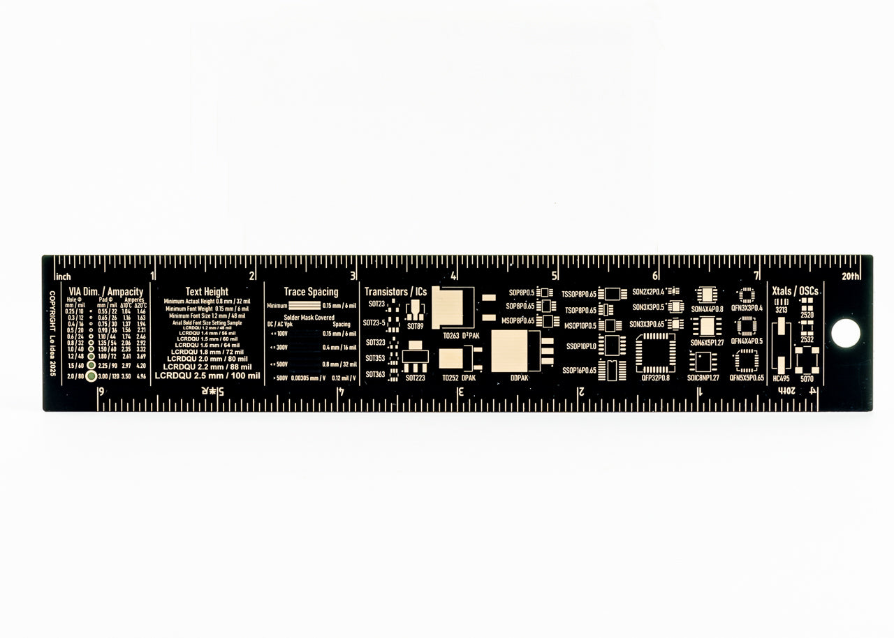 Le idea 樂德兒│20CM PCB Ruler 電路板直尺 電子工程尺 PCB打樣 樂德兒沉金電路板尺