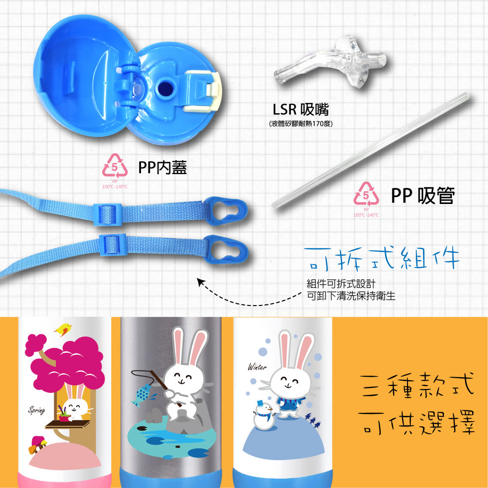 Le idea 樂德兒│PERFECT 理想牌 金緻 316不鏽鋼 學生 真空 保溫杯 背帶兒童吸管杯 彈蓋直飲杯