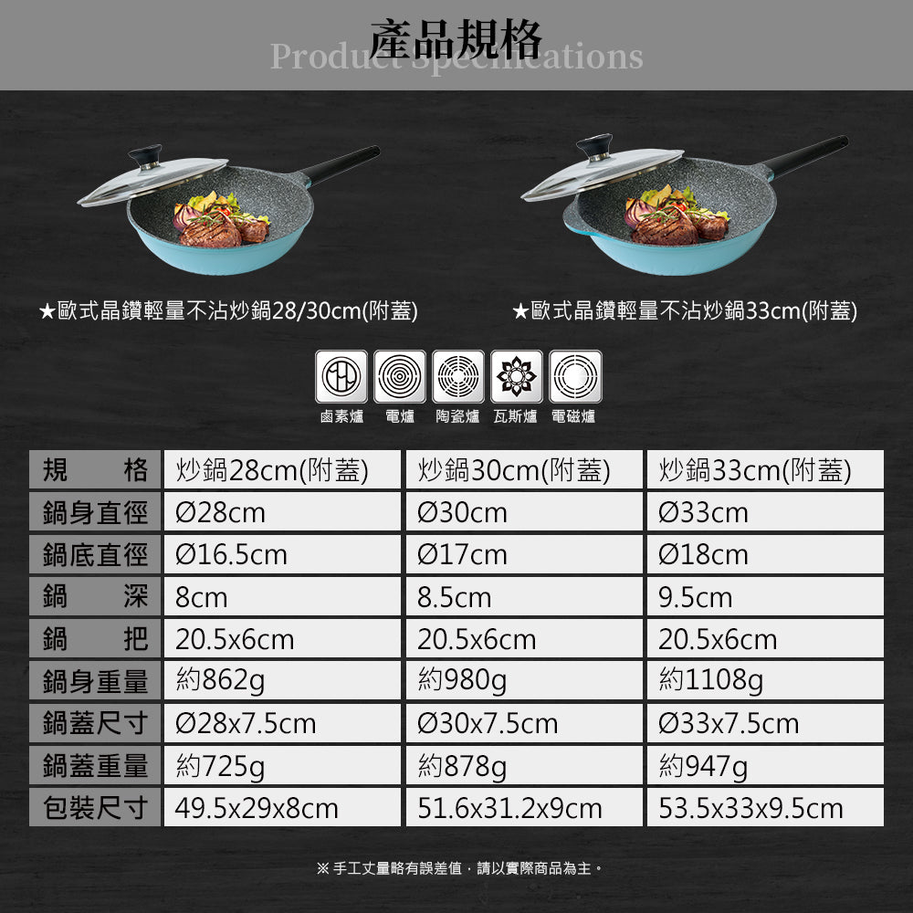 Le idea 樂德兒│Miyaco 米雅可 歐式 晶鑽 輕量 不沾 炒鍋 IH 附蓋