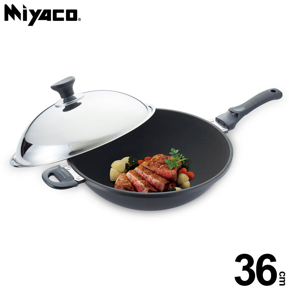 Le idea 樂德兒│Miyaco米雅可 遠紅外線 陶瓷 不沾炒鍋 可用鐵鏟 附蓋
